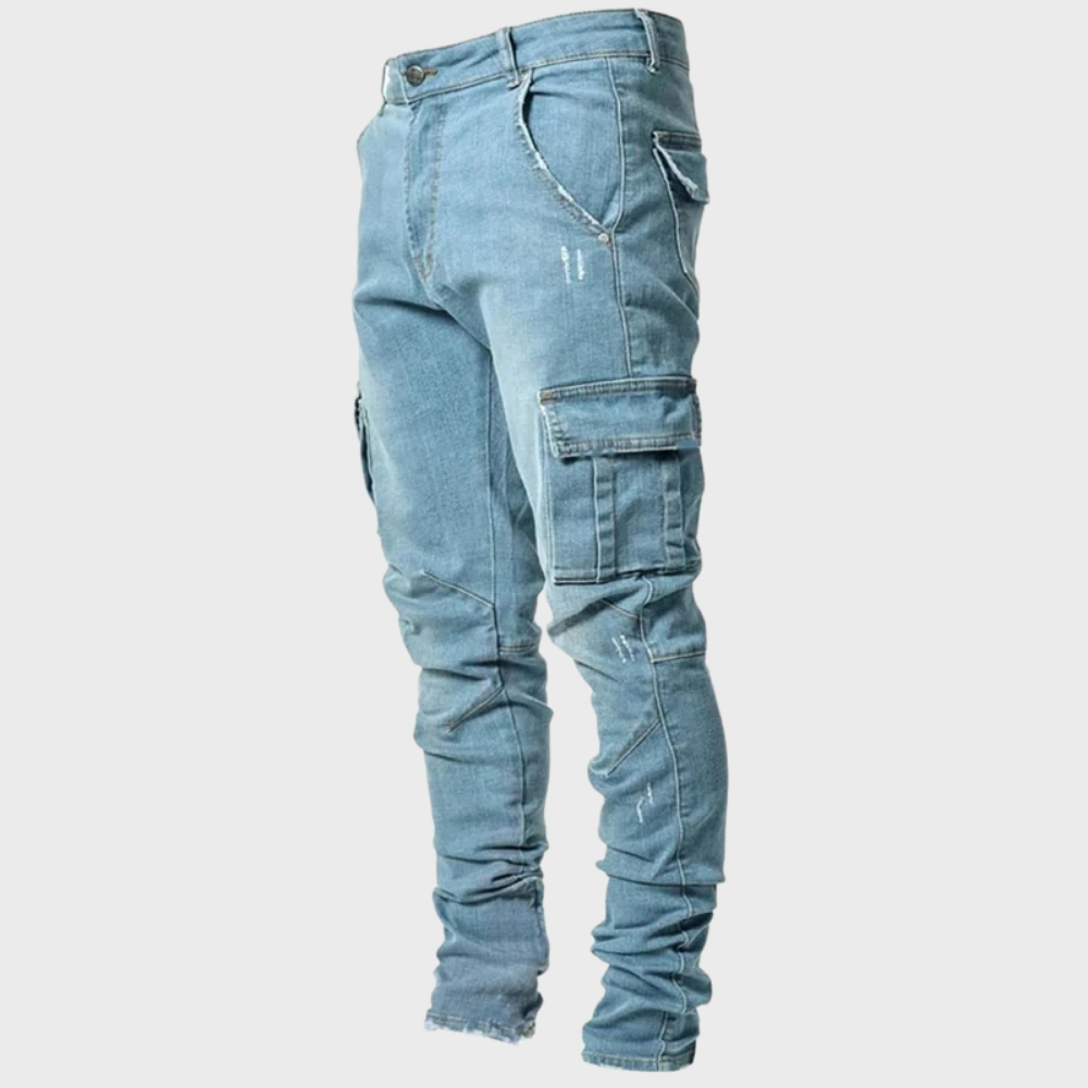 Flexible men's casual jeans – ultra-stretch design, breathable cotton, for summer 6