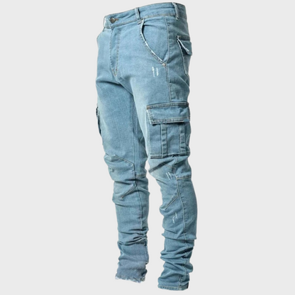 Flexible men's casual jeans – ultra-stretch design, breathable cotton, for summer 6