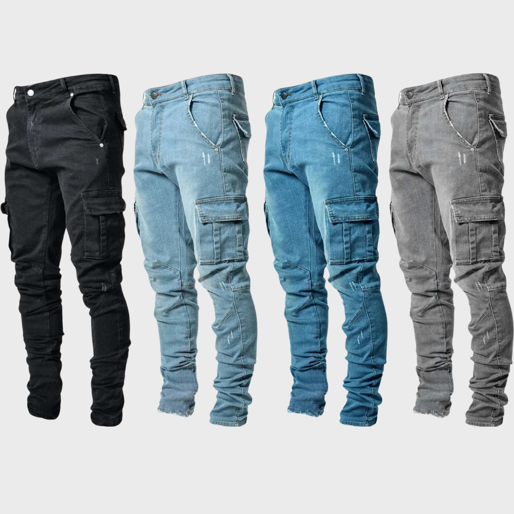 Flexible men's casual jeans – ultra-stretch design, breathable cotton, for summer 8