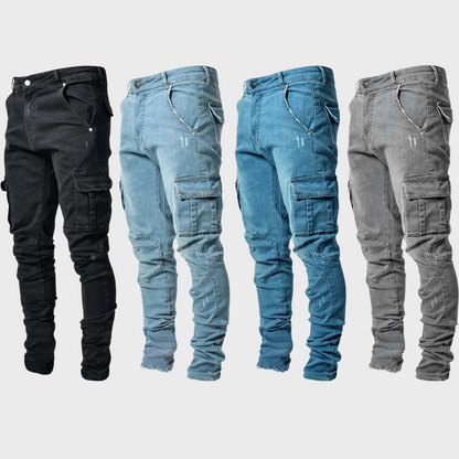 Flexible men's casual jeans – ultra-stretch design, breathable cotton, for summer 8