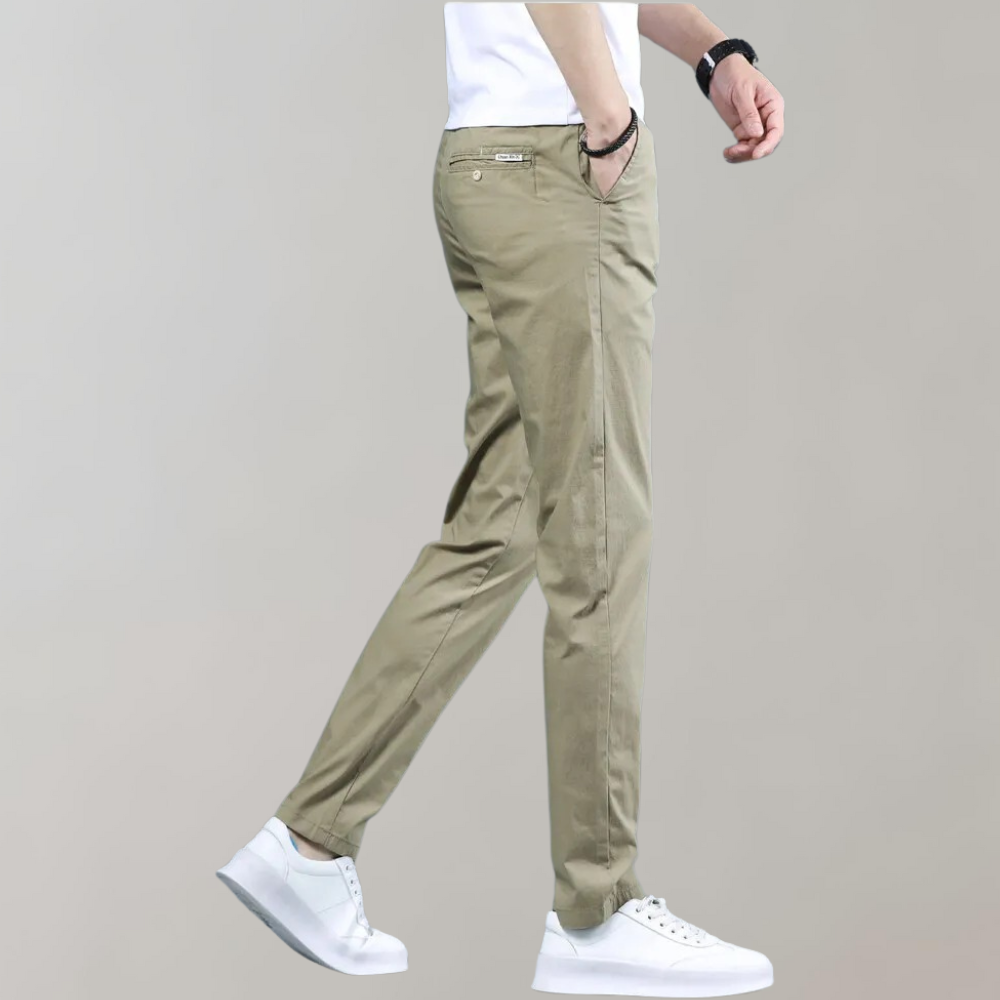 Flexible men's khaki pants – stretch fit, breathable cotton, for casual outings 2