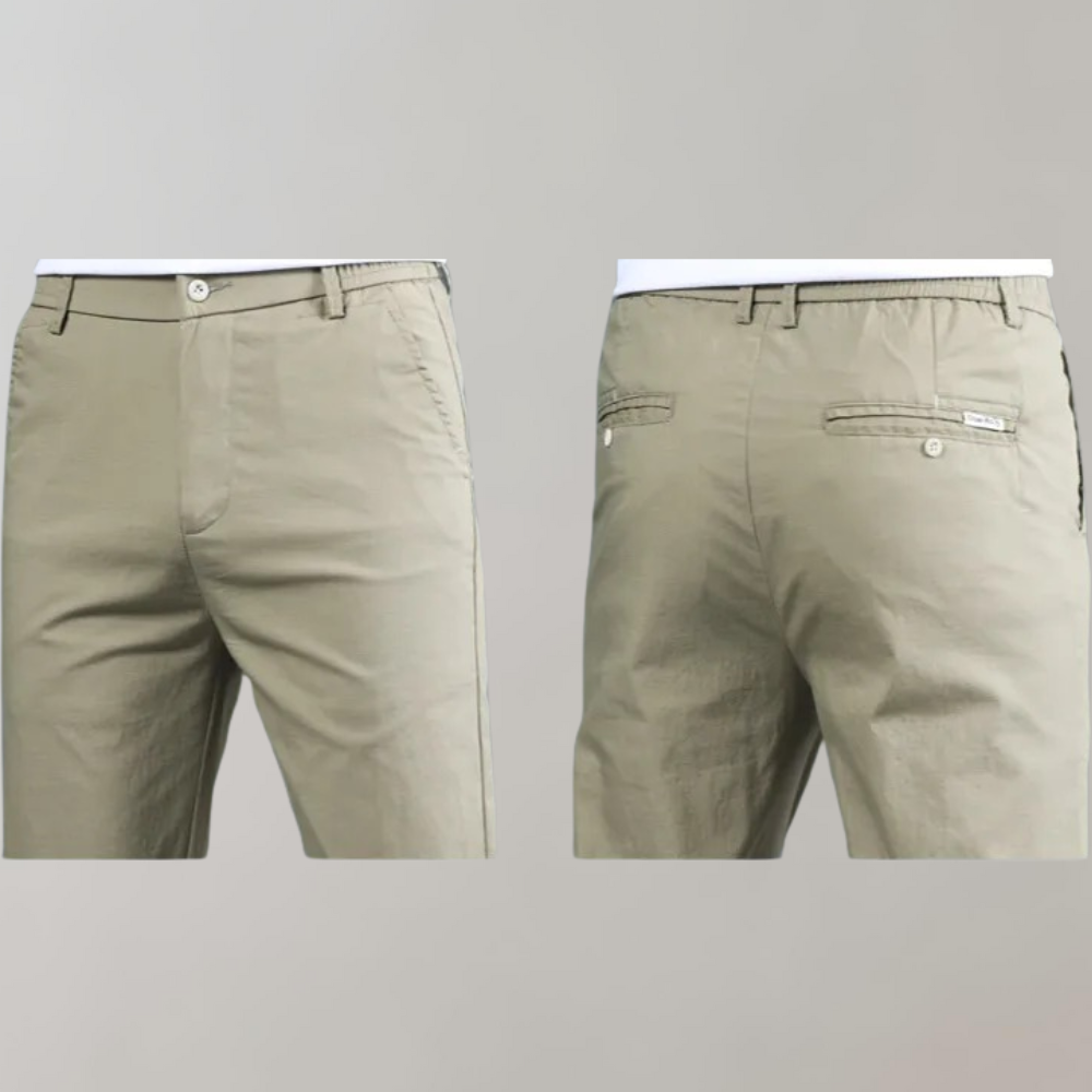 Flexible men's khaki pants – stretch fit, breathable cotton, for casual outings 5