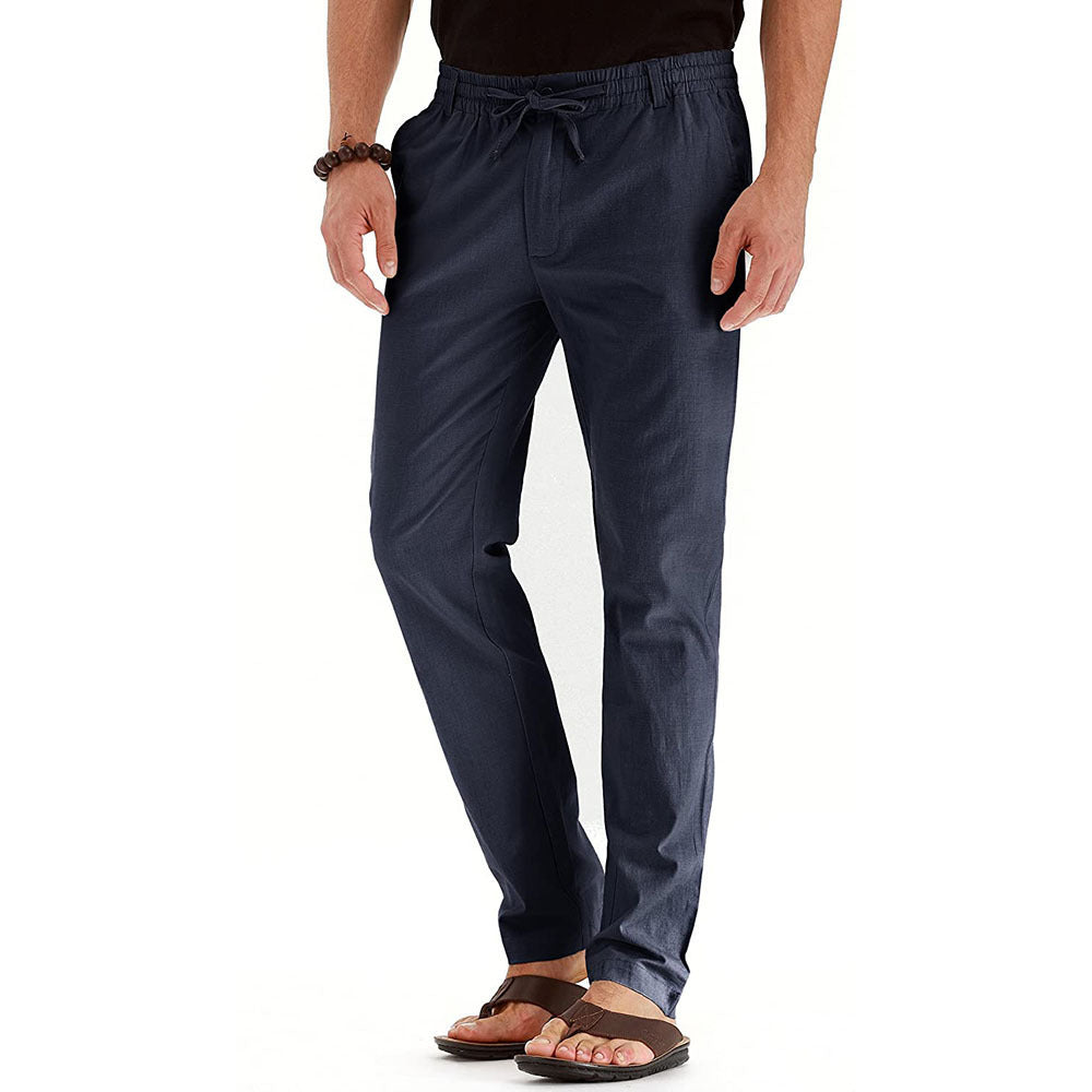 Flexible men's trousers – relaxed fit, elastic material, for office and casual wear 8