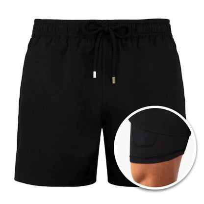 Stylish Men's Swimwear Quick-Dry Swim Trunks with Modern Fit and Practical Pockets for Beach and Pool-3