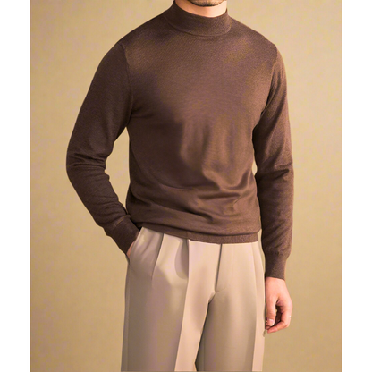Plush Timeless Men's Turtleneck Sweater - Fitted, Wool, Work
