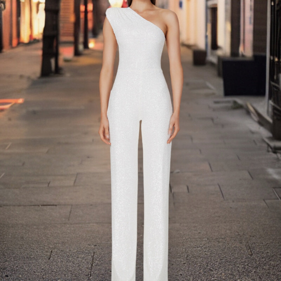 Glamorous women's sequin jumpsuit – fitted design, premium fabric, for special occasions 3