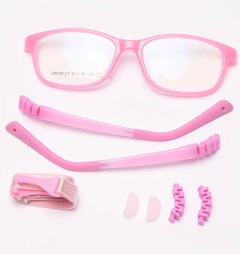 Kids2026 Edition Glasses Square Frame TR90 Ultralight Blue Light Blocking 20-90% Back to School