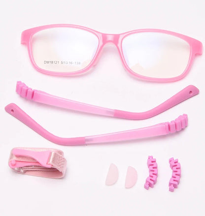 Kids2026 Edition Glasses Square Frame TR90 Ultralight Blue Light Blocking 20-90% Back to School