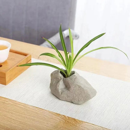 Ceramic Vase Stone Texture Tabletop Sculpture Vase Household Decor Fall 2025 Wedding Centerpiece Rustic Gift