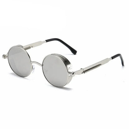 Steampunk Metal Sunglasses for Men Women Vintage Round Glasses Fashion High Quality Oculos de Sol