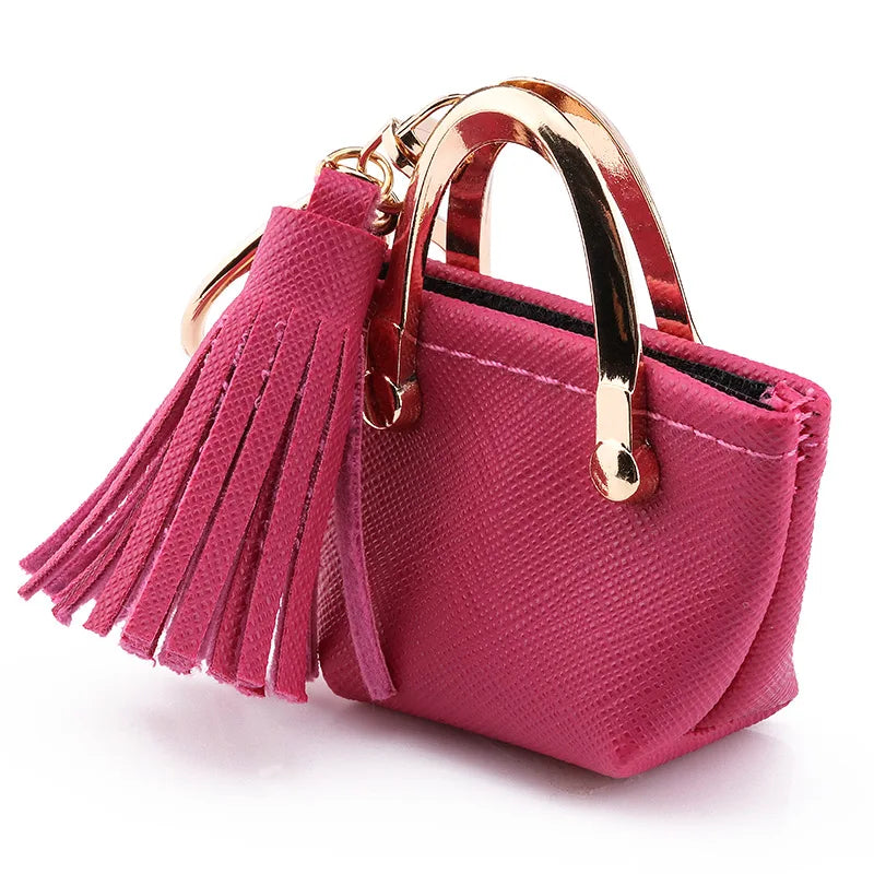Free 1+1 Birkin Inspired Mini Hand Bag - PU Leather Coin Bag Charm Keychain