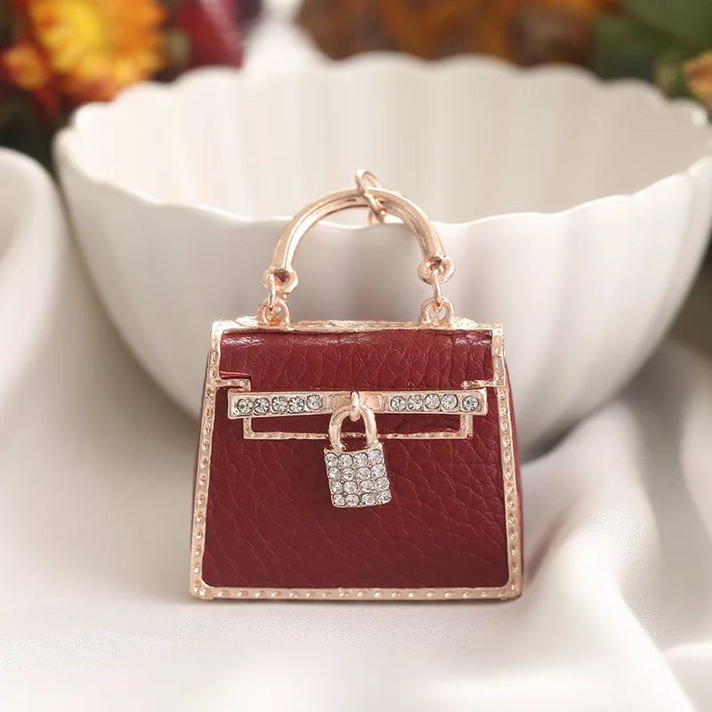 Free 1+1 Birkin Inspired Mini Hand Bag - Creative Leather Bag Charm Keychain Ornament