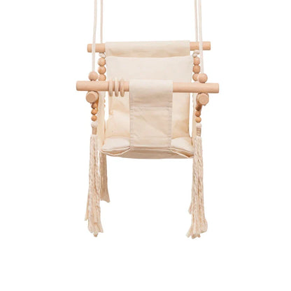 Swing Baby Canvas Seat Infant Hanging Swing 0-12 Months Wooden Rope Nursery Fall 2025 Safe Seat Belt