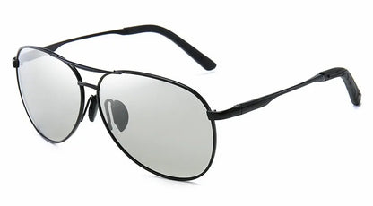 Metal Aviation Frame Color Changing Sunglasses for Men, Pilot Day Night Vision Driving