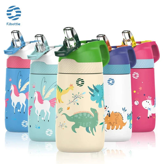 Water Kids Bottle 350ml Vacuum Insulated Thermos Healthy Straw BPA Free Back to School 2025 Hot Cold 24H