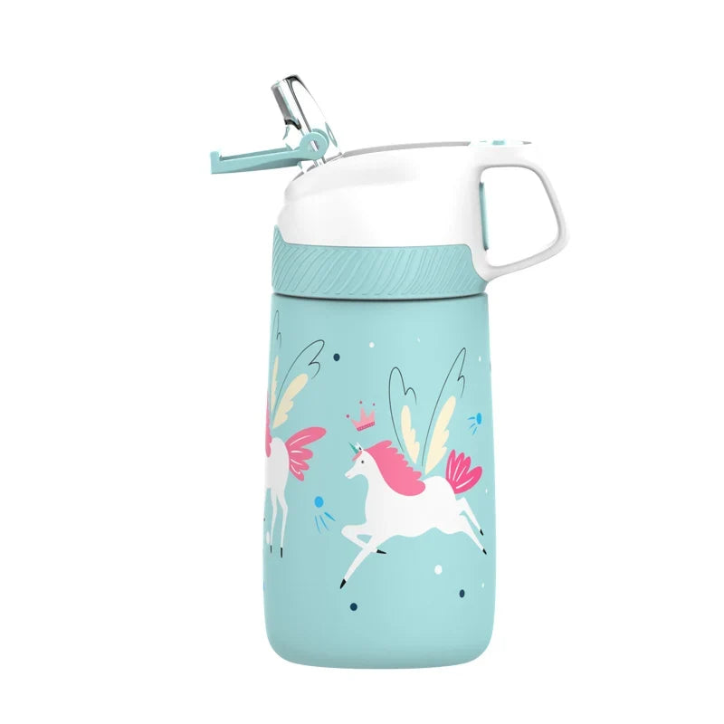 Water Kids Bottle 350ml Vacuum Insulated Thermos Healthy Straw BPA Free Back to School 2025 Hot Cold 24H