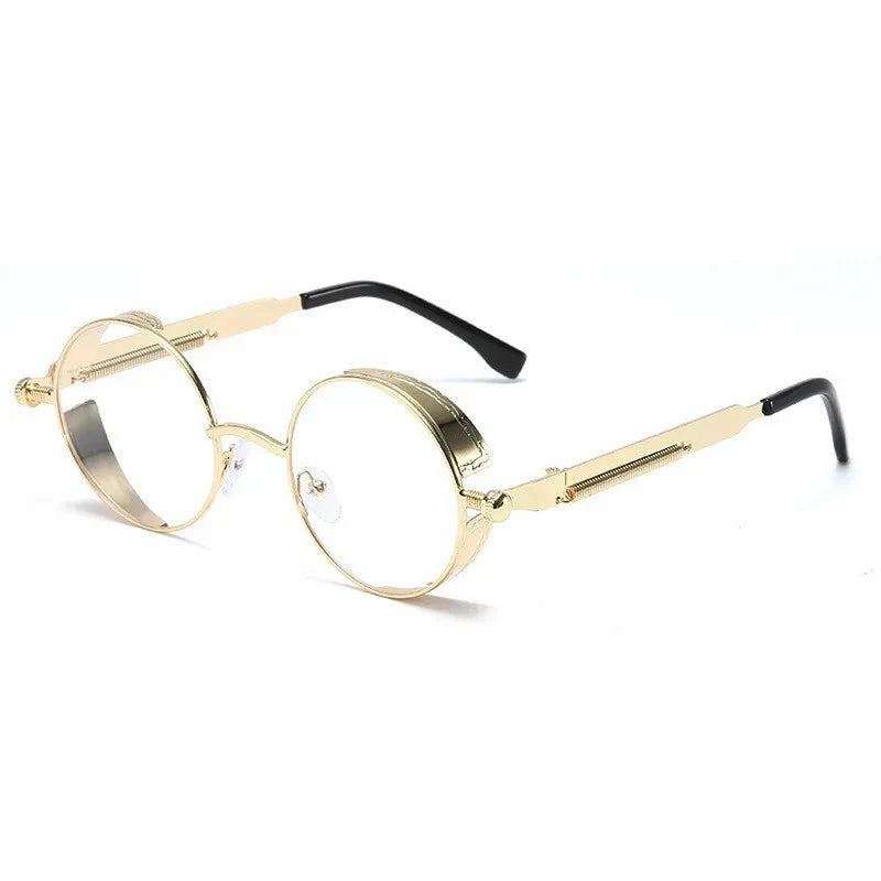 Steampunk Metal Sunglasses for Men Women Vintage Round Glasses Fashion High Quality Oculos de Sol