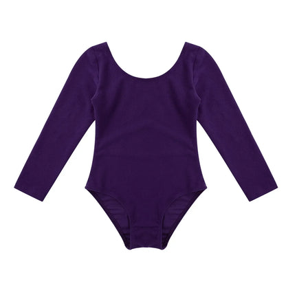 Plush, Sturdy Girls' Leotard - Long Sleeve, Polyamide, Elastane, Polyester, Dance Class
