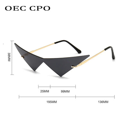 Eye Cat Sunglasses Rimless Oversized Triangle Frame Summer 2026 Trend UV400 Protection