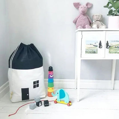 Toy Storage Bag Kids Drawstring Organizer Storage Container Back To School 2025 Travel-Friendly Clean Up Option