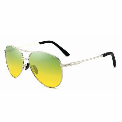 Metal Aviation Frame Color Changing Sunglasses for Men, Pilot Day Night Vision Driving