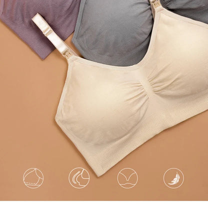 seamless wire-free maternity, nylon, all seasons – Breathable women's nursing bra
