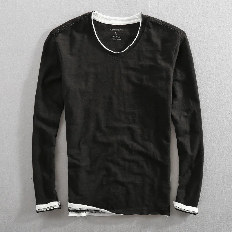 Plush Timeless Men's V Neck Sweater - V Cut, Cotton, Casual