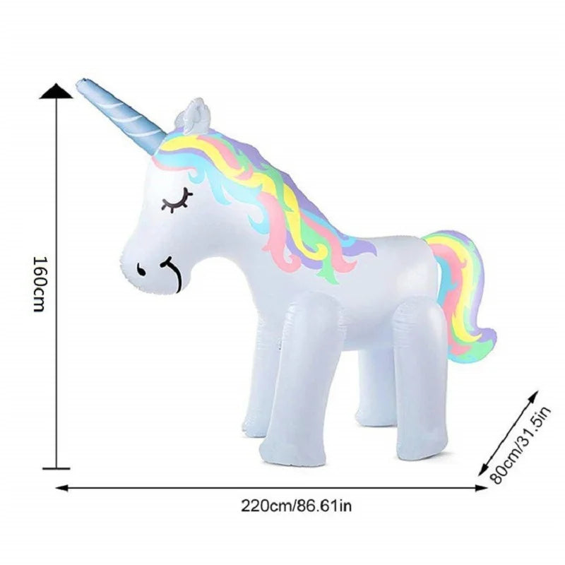 Unicorn Inflatable PVC Giant Water Spray Pool Float Kids Summer 2025 Backyard Party Splash Toy