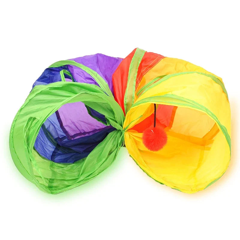 Tunnel Cat Pet Tube - Collapsible Indoor Outdoor Toy for Kittens and Puppies, Fun Hiding and Exercising Puzzle