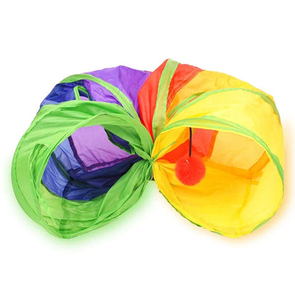 Tunnel Cat Pet Tube - Collapsible Indoor Outdoor Toy for Kittens and Puppies, Fun Hiding and Exercising Puzzle