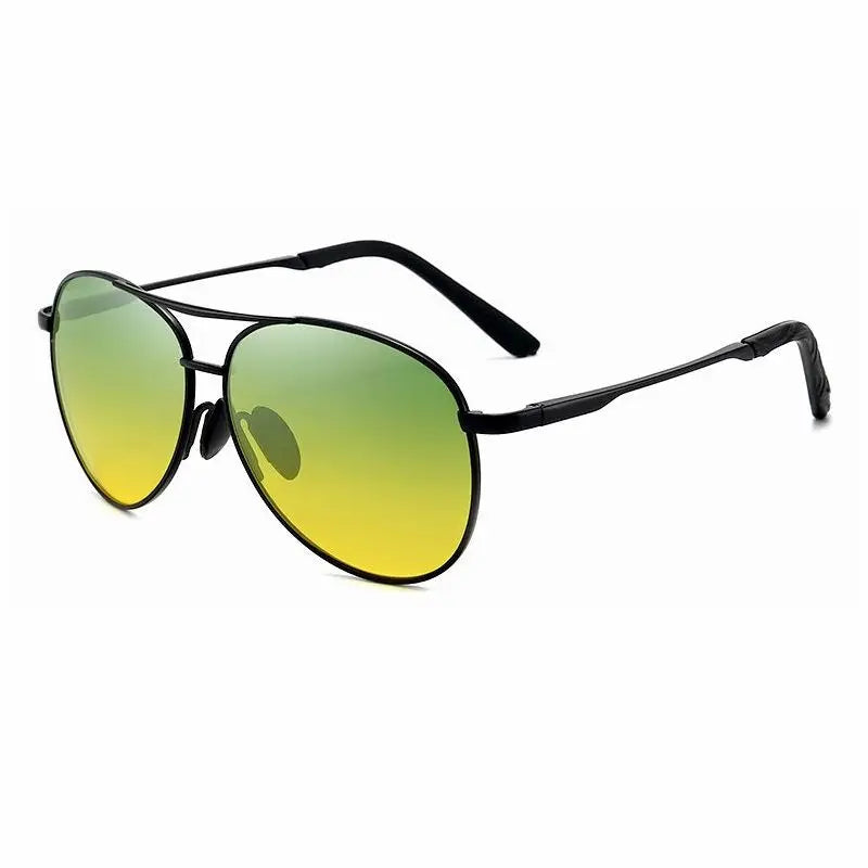 Metal Aviation Frame Color Changing Sunglasses for Men, Pilot Day Night Vision Driving
