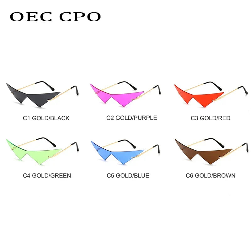 Eye Cat Sunglasses Rimless Oversized Triangle Frame Summer 2026 Trend UV400 Protection