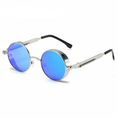 Steampunk Metal Sunglasses for Men Women Vintage Round Glasses Fashion High Quality Oculos de Sol