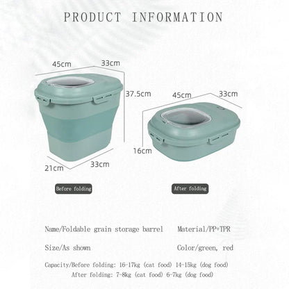 Pet Food Container 23L Airtight Storage Bin Moisture Proof Seal With Measuring Cup Fall 2025 Pet Maintenance