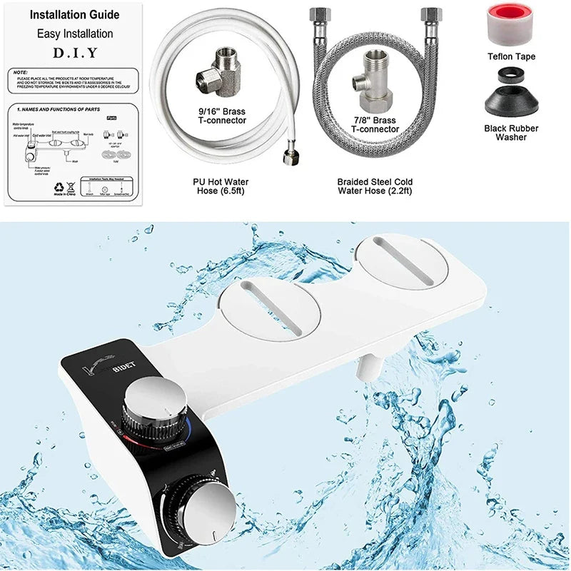 Bidet Toilet Seat Attachment Dual Nozzle Self Cleaning Non Motor-Driven Fall 2026 Household Upgrade