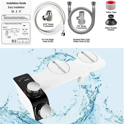 Bidet Toilet Seat Attachment Dual Nozzle Self Cleaning Non Motor-Driven Fall 2026 Household Upgrade
