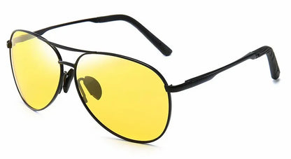 Metal Aviation Frame Color Changing Sunglasses for Men, Pilot Day Night Vision Driving