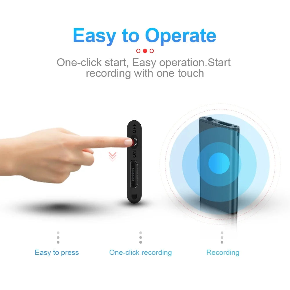 Voice Recorder Ultra Thin Mini Digital Dictaphone Travel-Friendly
