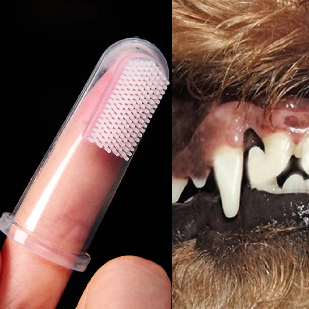 Plush Silicone Finger Toothbrush for Medium Dogs - 5 Pcs Dental Maintenance Device, Pet Grooming Essential