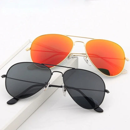 Double 2025 Bridge Aviation Sunglasses for Women - UV400 Alloy Frame Mirror Glasses