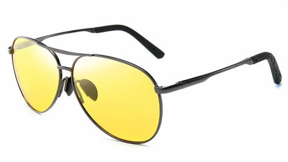 Metal Aviation Frame Color Changing Sunglasses for Men, Pilot Day Night Vision Driving