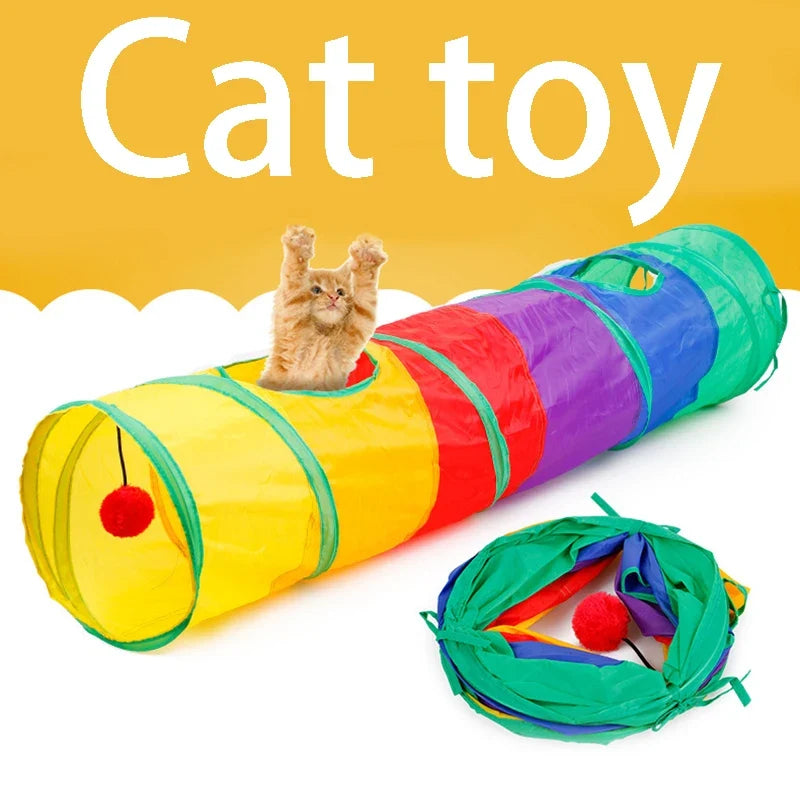 Tunnel Cat Pet Tube - Collapsible Indoor Outdoor Toy for Kittens and Puppies, Fun Hiding and Exercising Puzzle