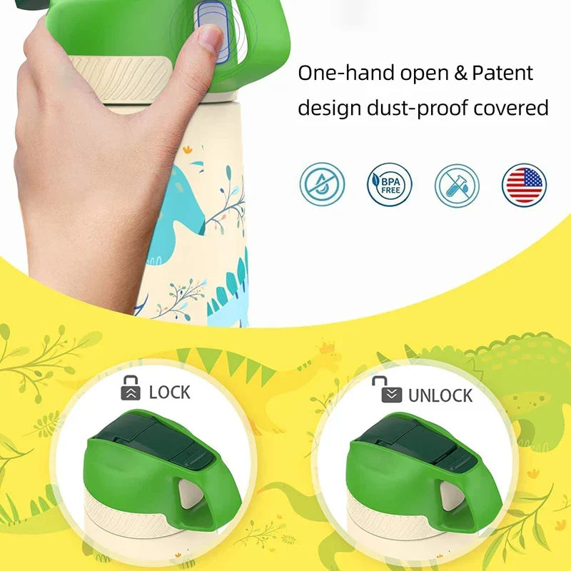Water Kids Bottle 350ml Vacuum Insulated Thermos Healthy Straw BPA Free Back to School 2025 Hot Cold 24H