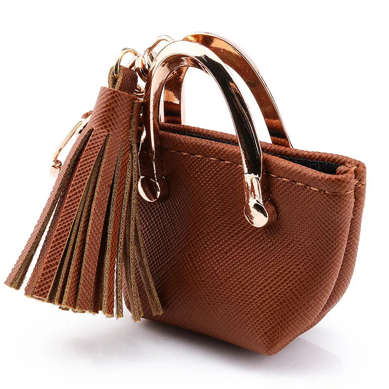 Free 1+1 Birkin Inspired Mini Hand Bag - PU Leather Coin Bag Charm Keychain