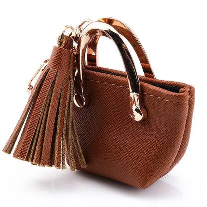Free 1+1 Birkin Inspired Mini Hand Bag - PU Leather Coin Bag Charm Keychain