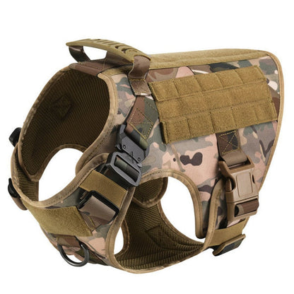 Tactical Dog Harness No-Pull With Front And Back D-Rings Fast-Release Buckles Top Handle Heavy-Duty Training