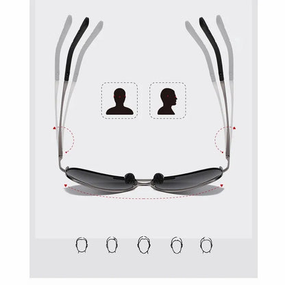 Metal Aviation Frame Color Changing Sunglasses for Men, Pilot Day Night Vision Driving