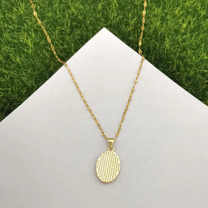 women's Timeless Virgin Mary pendant necklace - 18K gold-plated stainless steel link chain, for everyday wear