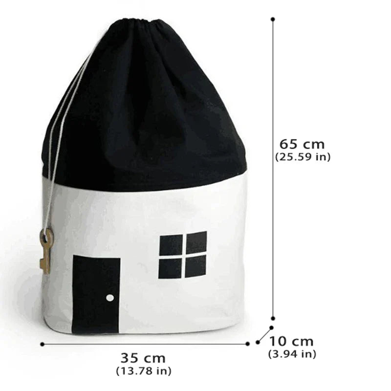 Toy Storage Bag Kids Drawstring Organizer Storage Container Back To School 2025 Travel-Friendly Clean Up Option