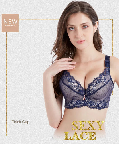 women's Flattering lace push-up bra - underwire 3/4 cup, nylon blend, everyday lingerie